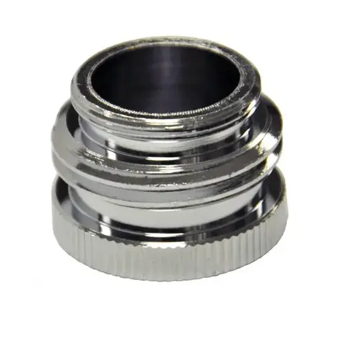 Danco 9D00010509 Hose Aerator Adapter, 55/64-27 x 3/4 x 55/64-27 in, Male/GHTM x Female, Brass, Chrome Plated