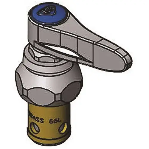 T & S BRASS & BRONZE WORKS 006479-40NS T&S BRASS Eterna Cartridge for Dome Escutcheon Left-to-Close Lever Handle Cold/Blue Chrome