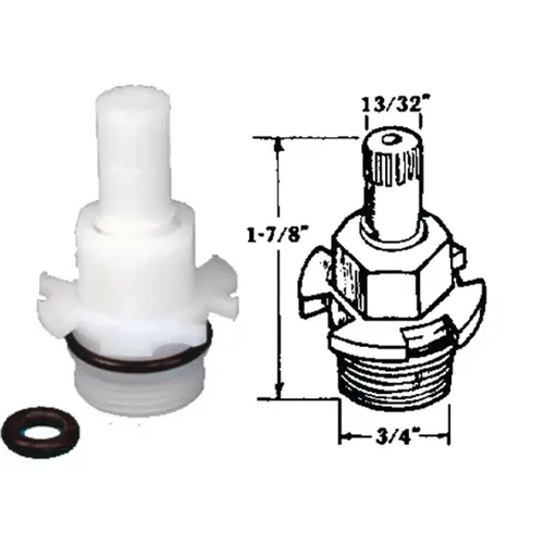 Unites States Hardware P-119C Hot/Cold Water Faucet Stem for Utopia Washerless Tub & Shower Faucet