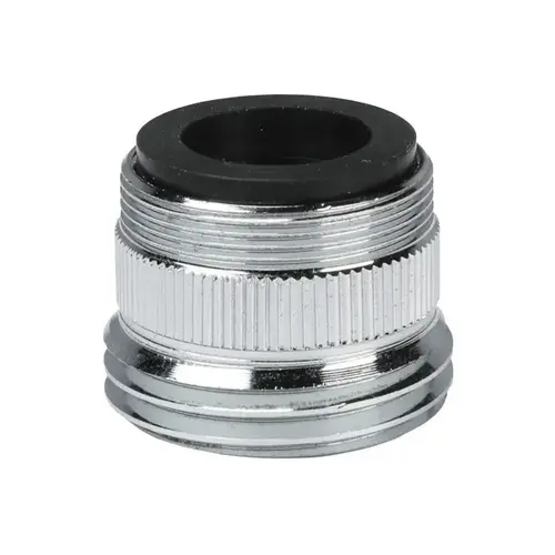 Danco 9D00010513 Hose Adapter, 15/16-27, 55/64-27 x 3/4, 55/64-27 in, Male/Female x GHTM/Male, Brass, Chrome Plated