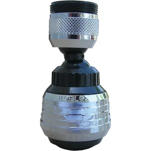 Lasco 09-1230 1.5 GPM Dual Thread Swivel Spray Aerator, Black & Chrome