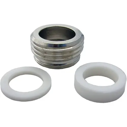 Lasco 09-1453NL No Lead Dual Thread Female to Male Hose Faucet Adapter, Chrome-Plated