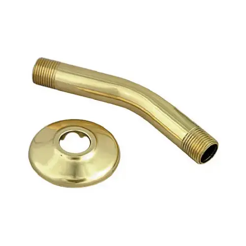 Master Plumber 342-774 Shower Arm & Flange, Brass, 1/2-In. Male Iron Pipe x 6-In.