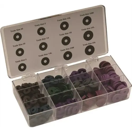 Proplus 153270 Contains 200 Assorted Washers Size 00 Through 3/8L Durable Plastic Pocket Case