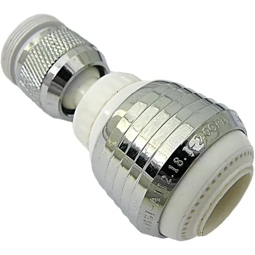 Lasco 09-1229 2.2 GPM Dual Thread Swivel Spray Aerator, White & Chrome