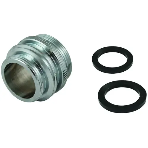 Plumb Pak PP800-60LF Faucet Aerator Adapter, 15/16-27 x 55/64-27 x 3/4 in in, Male x Female x MHT, Chrome Plated