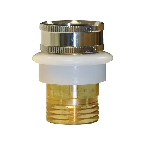 Danco 9D00010518 Hose Adapter, 3/4 x 3/4 in, GHTM x GHTF, Brass, Chrome Plated