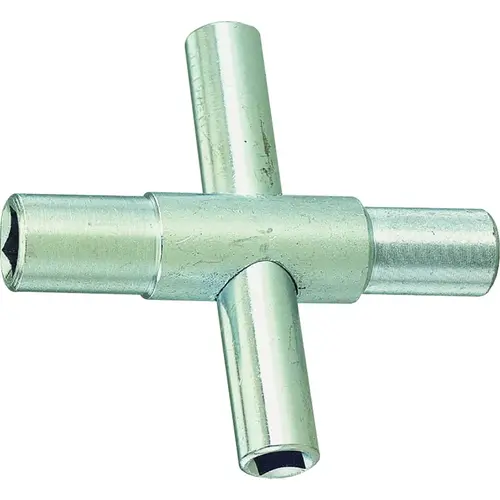 ProSource T1543L T154-3L 4-Way Silcock Key, Square Head, Bar Handle, 3 in L Chrome