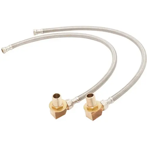 T & S BRASS & BRONZE WORKS B-0230-KIT T&S BRASS Inlet Kit 1/2 in. NPT Close Nipples and Elbows 24 in. Flex Supply Hoses (3/8 in. Compression Inlet)