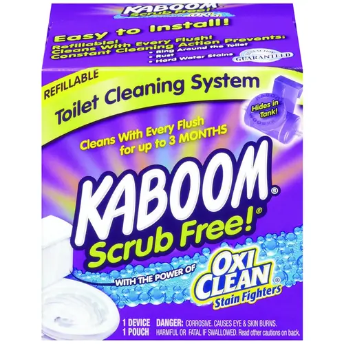 Kaboom 35113 Scrub Free Refillable Automatic Toilet Cleaner System White