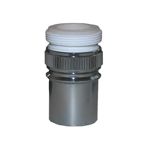 LARSEN SUPPLY CO., INC. 09-9221 Dual Thread Long-Snap Nipple with Aerator, Chrome, 15/16 MPT x 55/64 In. FPT x 27 Thread