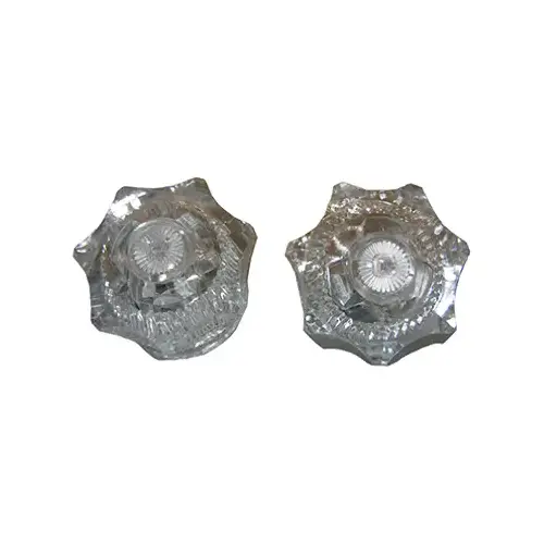 LARSEN SUPPLY CO., INC. HC-72 Fit-All Hot & Cold Faucet Handle, Clear, Pr.
