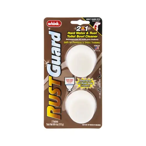 Whink 20223-XCP6 Toilet Tablet, 4 oz, Solid, Solvent-Like, Off-Whit - 2 per pack x6 packs