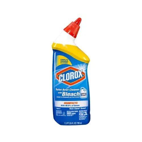 CLOROX 00938 Rain Clean Toilet Bowl Cleaner With Bleach, 24 oz.