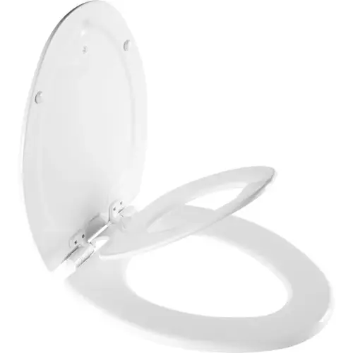 BEMIS 188SLOW 000 183SLOWA Toilet Seat, Elongated, Molded Wood, White, Twist Hinge