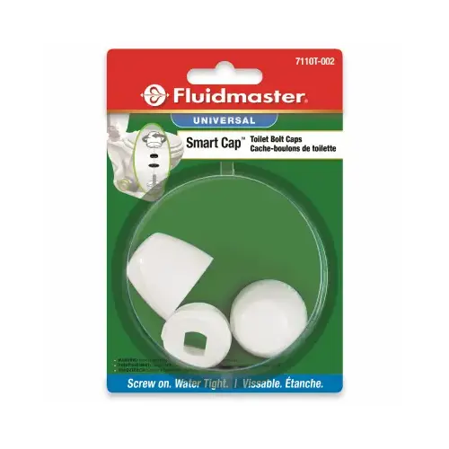 Fluidmaster 7110T-002-P10 SMART CAP Series Toilet Bolt Cap, Polypropylene, White - pack of 2