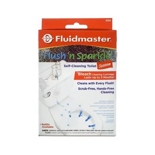 Fluidmaster 8300P8 Continuous Toilet Cleaning System Flush N' Sparkle No Scent 1 oz Liquid