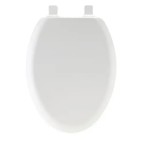 Mayfair 141EC 000/146ECDG 141EC-000 Toilet Seat, Elongated, Wood, White, Twist Hinge