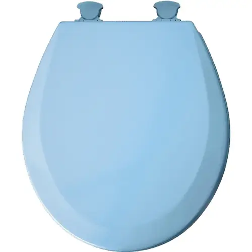 Mayfair 41EC 034/46EC 41EC-034 Toilet Seat, Round, Wood, Sky Blue, Twist Hinge