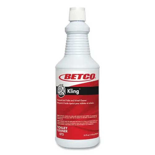 Betco 751200 Kling  Toilet Bowl Cleaner, 32 oz, Bottle, Mint-Wintergreen - pack of 12