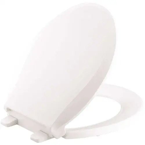 Kohler K-4639-0 Cachet Quiet-Close Round Closed Front Toilet Seat with Grip-Tight Bumpers in White