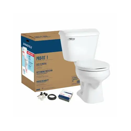 Mansfield 130CTK Pro-Fit 1 White Round Bowl 1.6 GPF Complete Toilet
