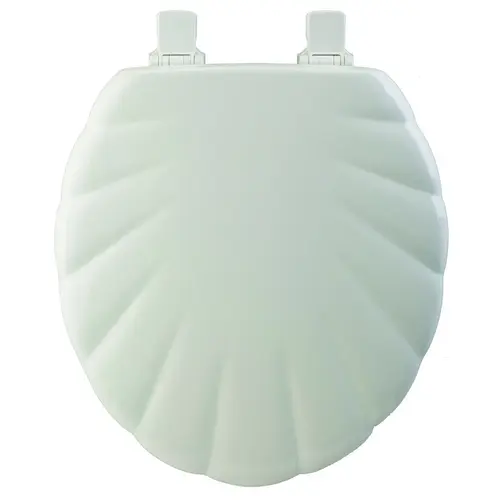 Mayfair 22EC-000 Round Closed Front Designer Sculptured Shell White Wood Toilet Seat
