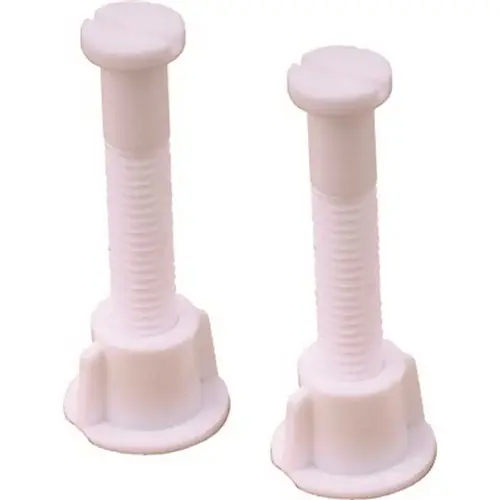 Proplus 201008 5/16 in. x 2-1/4 in. Bag Toilet Seat Bolts Plastic White - Pair Black
