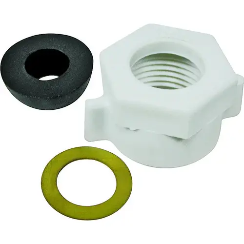 ProSource PMB-472 Ballcock Nut, Plastic, White, For: Ballcock