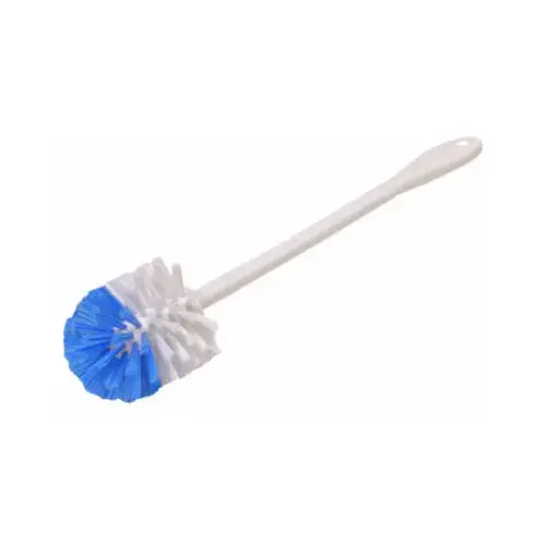 Quickie 304ZQK 304 Toilet Bowl Brush, Poly Fiber Bristle, Blue/White Bristle, White Handle
