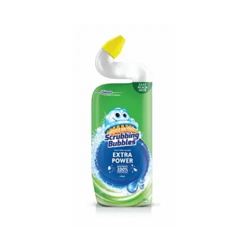 SCRUBBING BUBBLES 71585 Toilet Bowl Cleaner and Delimer Extra Power Rainshower Scent 24 oz Gel
