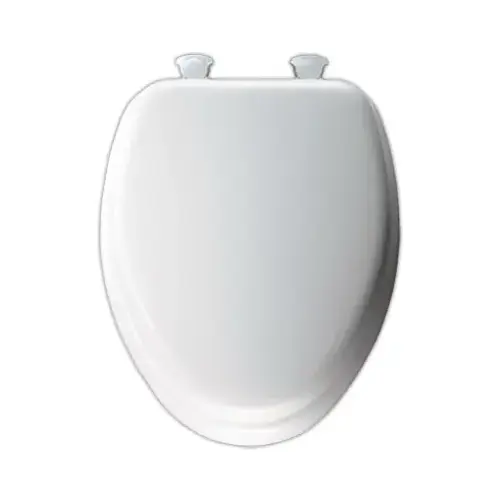 BEMIS 113EC 000 Elongated Cushioned Vinyl Soft Toilet Seat, Easy-Clean & Change Hinge, White