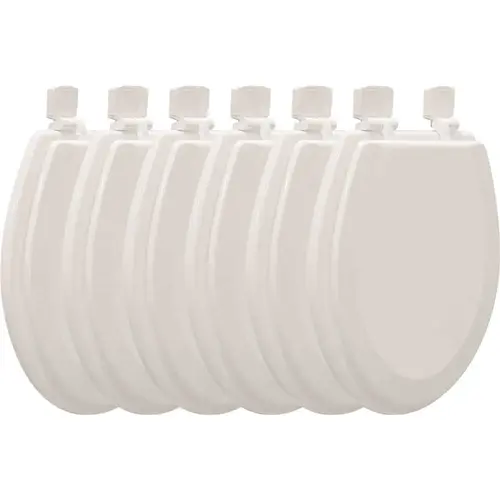 Dongguan Yijia Sanitary Ware & Technology Co., Ltd HF29P-HD8 Beveled Edge Round Wood Closed Front Toilet Seat in. White