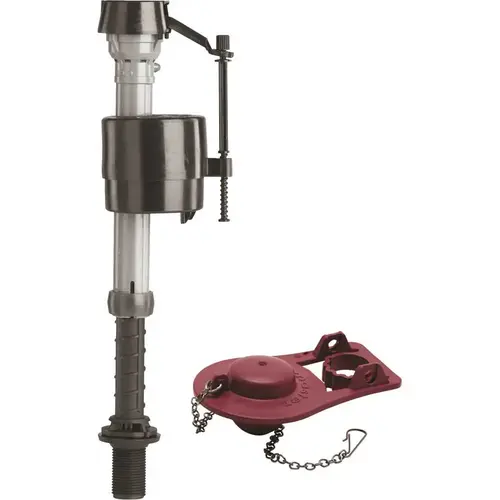 Fluidmaster 400AW504 Universal Toilet Fill Valve and Flexible Frame 2 in. Toilet Flapper Assorted Colors