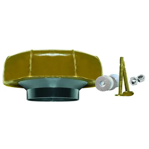 Fluidmaster 7514 Flanged Wax Ring Kit, Plastic, For: 3 in and 4 in Waste Lines Oil Rubbed