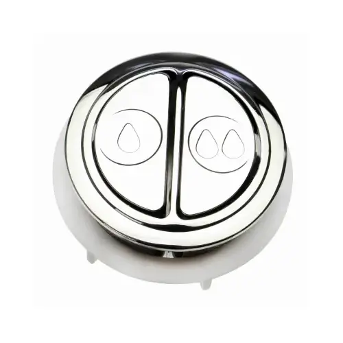 Fluidmaster 800P-001-P8 Dual Flush Push Button, Plastic, Chrome, For: Tank Lid Mount Dual Flush Valve Toilets