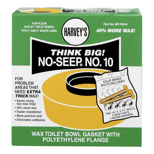 Harvey's 001109-N Toilet Bowl Gasket with Wax & Flange Polyethylene