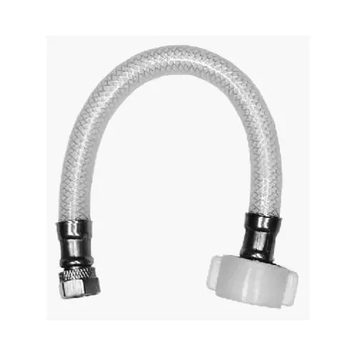 Homewerks Worldwide 7238-09-38-2 Toilet Connector, Reinforced Poly Vinyl, 3/8 Compression x 7/8 Ballcock x 9-In.