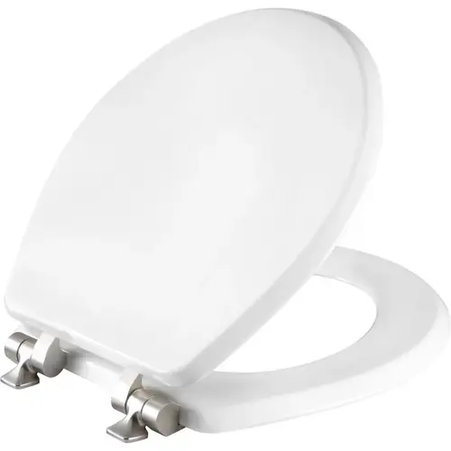 Mayfair by Bemis 26NISL-000 Toilet Seat Slow Close Round White Molded Wood Gloss