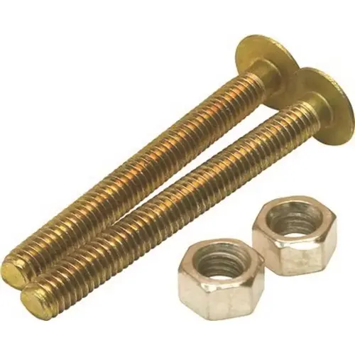 Proplus 2489472 1/4 in. x 2-1/4 in. Solid Brass Round Closet Bolt - pack of 50