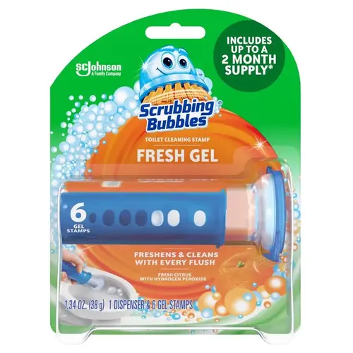 SCRUBBING BUBBLES 71380 Toilet Cleaner, 1.34 oz, Gel, Fresh Mountain Morning, Colorless
