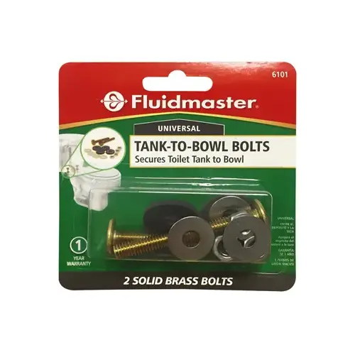 Fluidmaster 6101 Tank-To-Bowl Bolt, Brass, For: Rocking Toilets