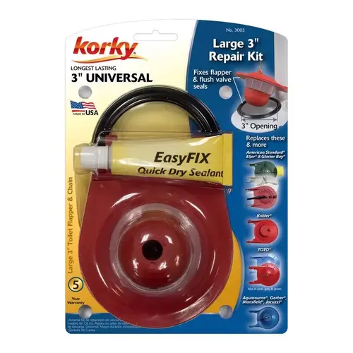Korky 3003BP Easy Fix Flush Valve Repair Kit, 3 In.