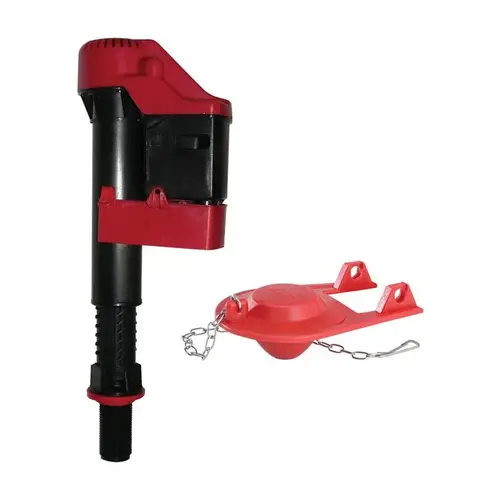 Korky 818Z Fill Valve and Flapper Kit, Rubber Body, Black/Red, Anti-Siphon: Yes