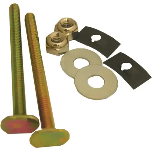 Lasco 04-3633 Brass Toilet Bolts with Retainers Washers and Nuts