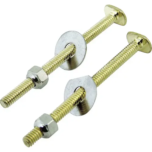 Orgill PMB-229 Bolt Set, Steel, Brass, For: Use to Attach Toilet to Flange - pack of 2