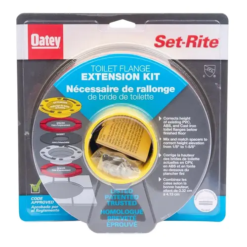 Set-Rite 43400 Toilet Flange Extender Kit Multicolored Polyethylene Multicolored