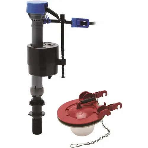 Fluidmaster 400CAR3P5 PerforMAX Universal High Performance Toilet Fill Valve and 3 in. Adjustable Toilet Flapper Repair Kit Assorted Colors