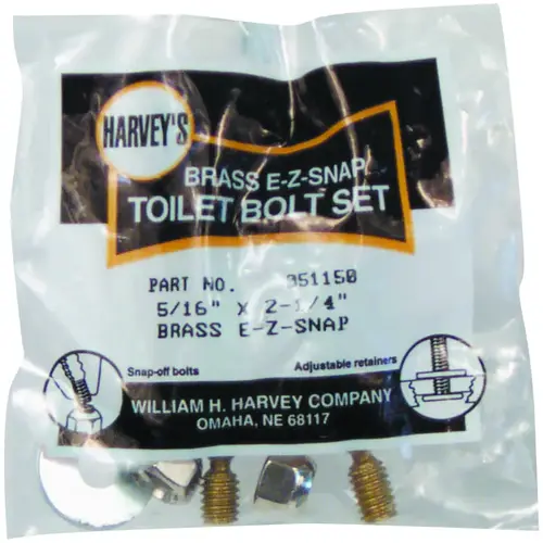Harvey's 51150 Bolt Set, EZ-Snap, Brass