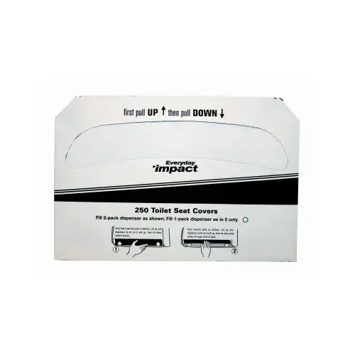 IMPACT 25177673 Toilet Seat Covers, Biodegradable, 250 Per Pack, 5000 Ct. Total - pack of 20 White